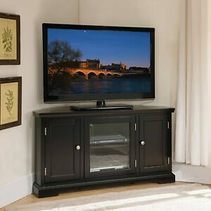 Preferred Simple Open Storage Shelf Corner Tv Stands Regarding Black Hardwood Oak Corner Tv Stand Media Av Cabinet (View 2 of 15)