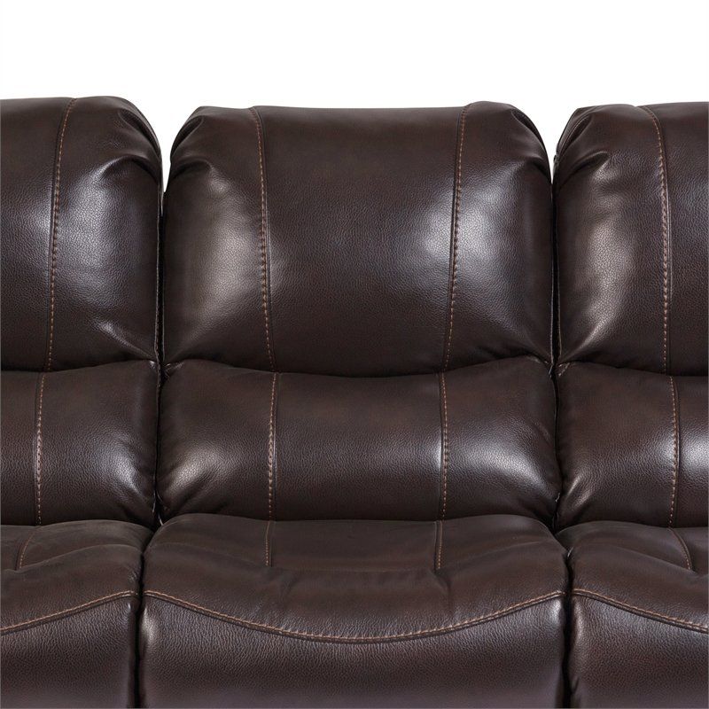 Ramsey Transitional Triple Power Recliner Sofa – Brown For Charleston Triple Power Reclining Sofas (View 13 of 15)