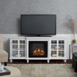 Real Flame Marlowe 70 In. Freestanding Electric Fireplace Throughout Most Recent White Painted Tv Cabinets (Photo 6 of 15)