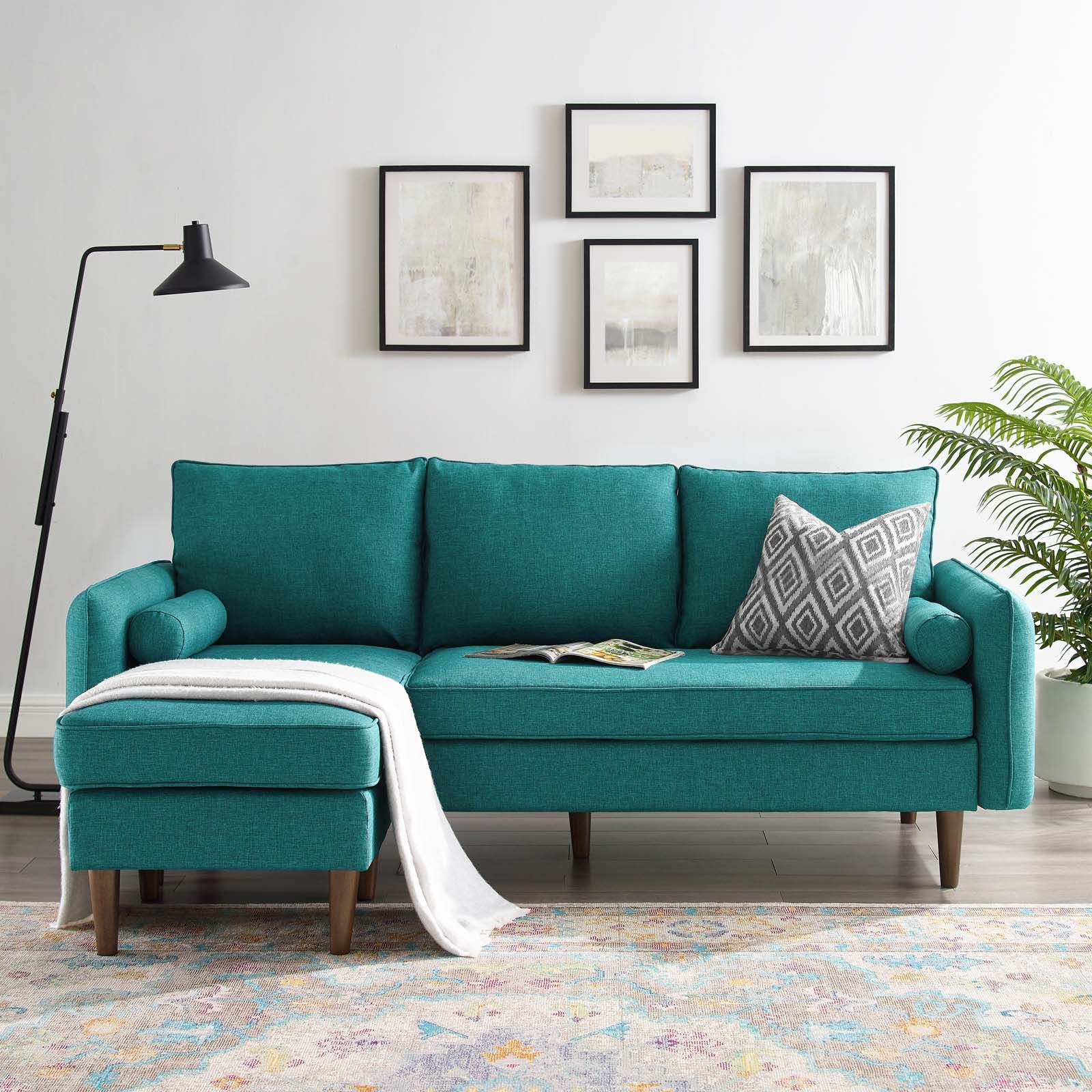Revive Upholstered Right Or Left Sectional Sofa Teal With Hannah Right Sectional Sofas (View 13 of 15)