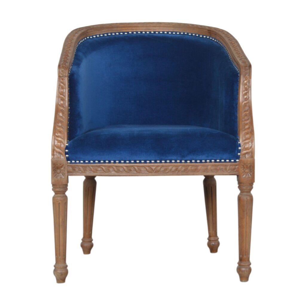 Royal Blue Velvet Occasional Chair – Artisan Furniture With Artisan Blue Sofas (View 14 of 15)