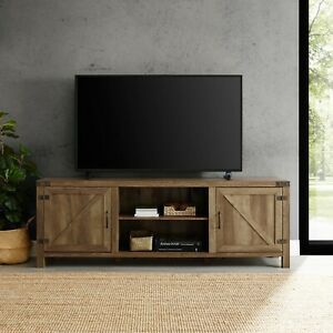 Rustic Tv Stand Smart 4k Entertainment Center Farmhouse 70 For Most Popular Barn Door Wood Tv Stands (View 13 of 15)