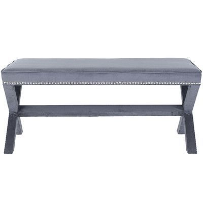 Safavieh Moore Upholstered Bedroom Bench & Reviews Inside Preferred Penelope Dove Grey Tv Stands (View 4 of 15)