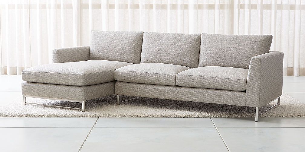 Sale: Sectional Sofas: Leather And Fabric | Crate And Barrel For Setoril Modern Sectional Sofa Swith Chaise Woven Linen (View 8 of 15)