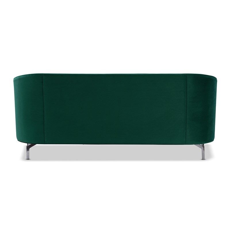 Sandy Wilson Home Annette Modern Sofa With Polished Metal Throughout Annette Navy Sofas (View 6 of 15)