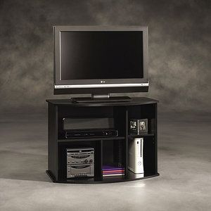Sauder Beginnings Black Tv Stand, For Tvs Up To 35"—65 Inside Best And Newest Caleah Tv Stands For Tvs Up To 65" (View 11 of 15)