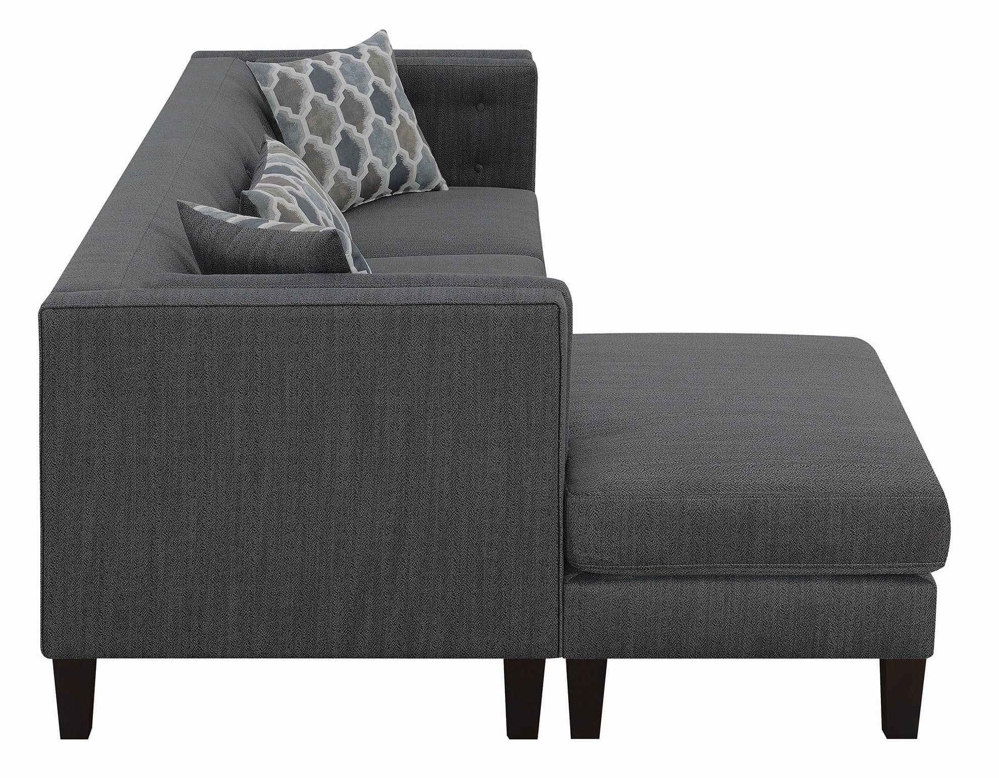 Sawyer Contemporary Dusty Blue Sectional | Quality Regarding Brayson Chaise Sectional Sofas Dusty Blue (View 4 of 15)