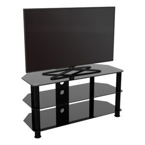 Sdc1000Cmbb A: Classic – Corner Glass Tv Stand With Cable Regarding Newest Avf Group Classic Corner Glass Tv Stands (View 13 of 15)