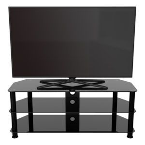 Sdc1250Cmbb: Classic – Corner Glass Tv Stand With Cable Regarding Well Known Avf Group Classic Corner Glass Tv Stands (View 2 of 15)