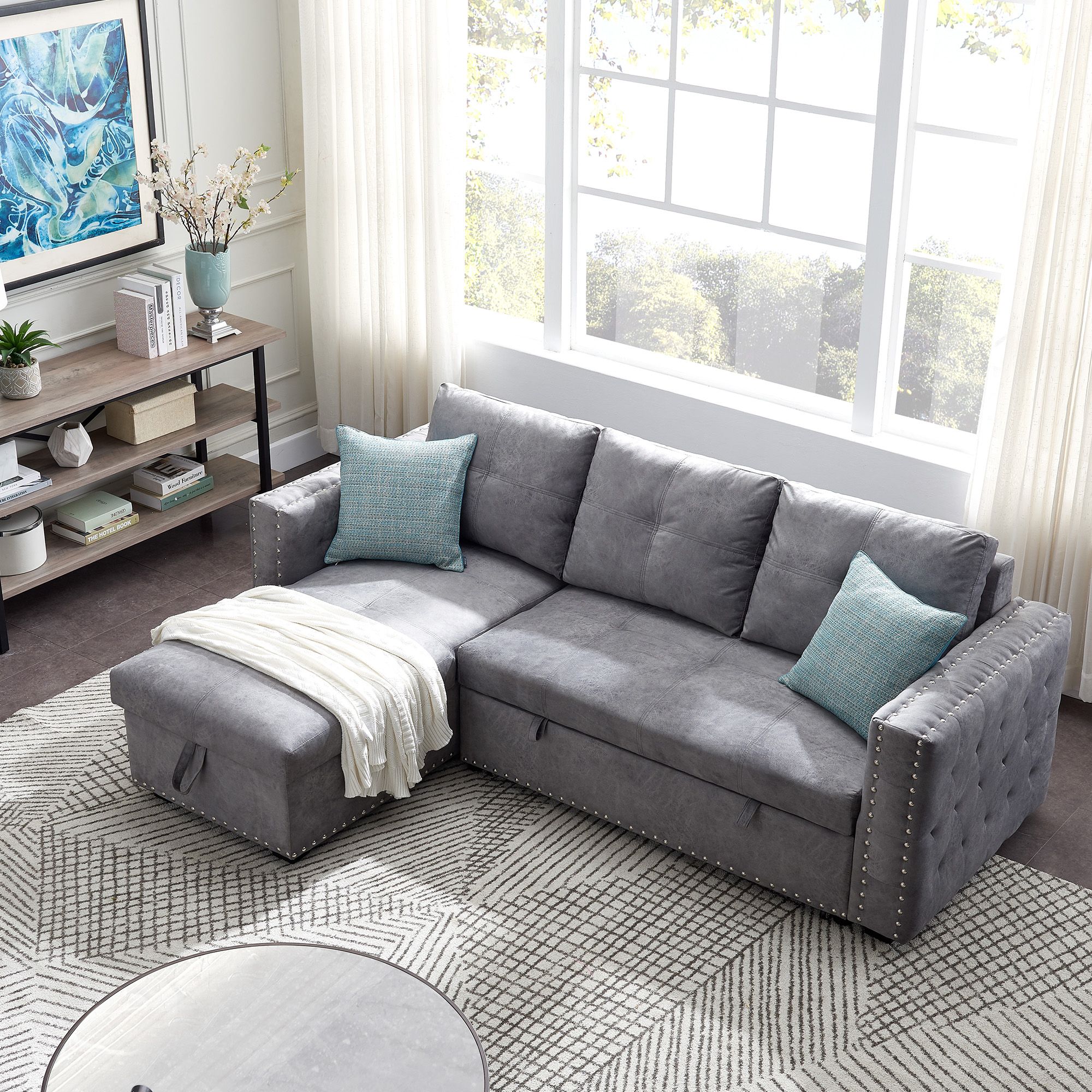 Segmart Sectional Sofas, Modern Upholstered Sofa With Pertaining To Live It Cozy Sectional Sofa Beds With Storage (Photo 1 of 15)