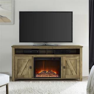 Shop Ameriwood Home Farmington Heritage Pine 50 Inch Media For Latest Modern Farmhouse Fireplace Credenza Tv Stands Rustic Gray Finish (Photo 13 of 15)