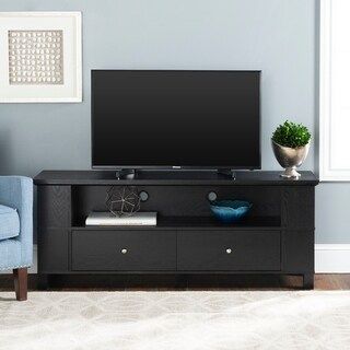 Shop Angelina 42 Inch Black Finish Highboy Tv Stand Within Current Tv Stands With Table Storage Cabinet In Rustic Gray Wash (View 9 of 15)