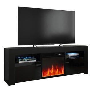 Shop Boston Wh01 Electric Fireplace Modern 79" Tv Stand In Well Known Boston Tv Stands (View 8 of 15)