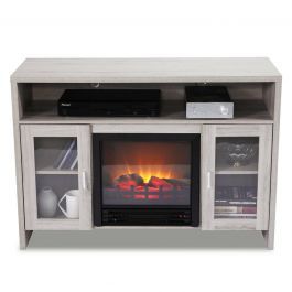 Shop Gray Electric Fireplace Tv Stand Media Console Intended For Famous Rustic Grey Tv Stand Media Console Stands For Living Room Bedroom (View 15 of 15)