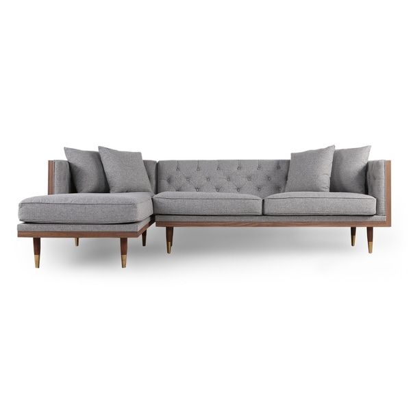 Shop Kardiel Woodrow Neo Mid Century Modern Sofa Sectional With Somerset Velvet Mid Century Modern Right Sectional Sofas (View 8 of 15)