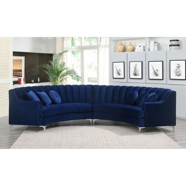 Shop Modern Curved Velvet Sectional Sofa – 141.8X28X (View 10 of 15)