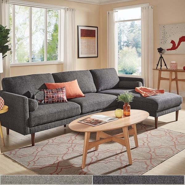 Shop Oana Mid Century Sectional Sofa With Chaise Lounge Pertaining To Alani Mid Century Modern Sectional Sofas With Chaise (View 13 of 15)