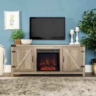 Shop Real Flame 18 In. L X 13 In. W X 14.5 In. H Convert Intended For Widely Used Modern Farmhouse Fireplace Credenza Tv Stands Rustic Gray Finish (Photo 12 of 15)