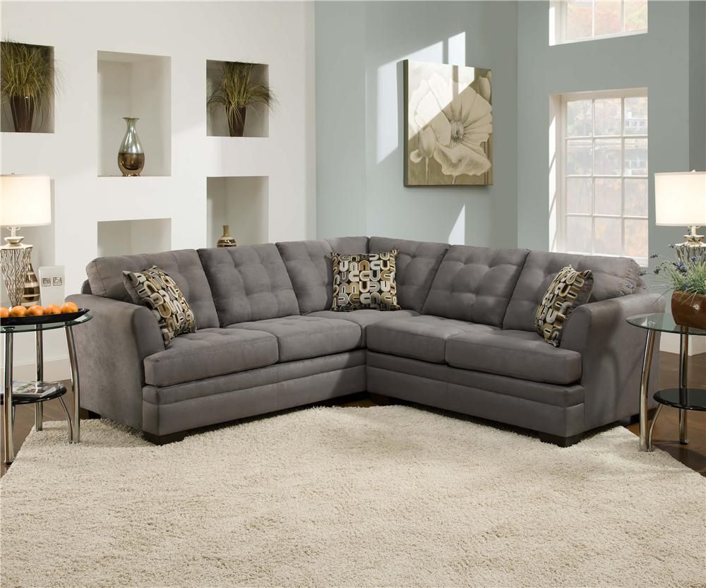 Simmons Sectional Sofas Simmons 8530Br Sectional Sofa Throughout 2Pc Luxurious And Plush Corduroy Sectional Sofas Brown (View 2 of 15)