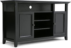 Simpli Home Amherst Solid Wood Universal Tv Media Stand Intended For Most Recent Deco Wide Tv Stands (View 12 of 15)
