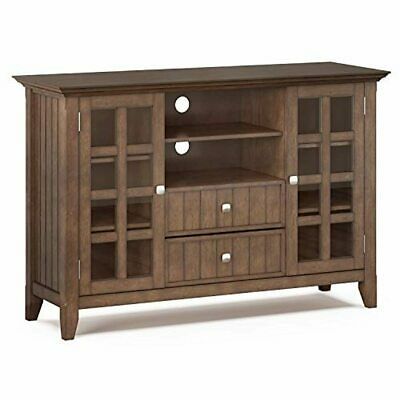 Simplihome Acadian Solid Wood Universal Tall Tv Media Within Most Recently Released Solid Wood Tv Stands For Tvs Up To 65" (View 3 of 15)