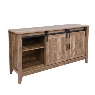 Sliding Barn Door Tv Stand For Tv's Up To 65" Storage For Favorite Karon Tv Stands For Tvs Up To 65" (View 4 of 15)