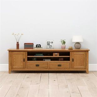 Solid Wood Oak, Pine & Painted Tv Stands & Tv Units – The With Most Recently Released Compton Ivory Extra Wide Tv Stands (View 3 of 15)