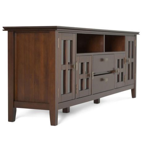 Stratford Solid Wood 72 Inch Wide Contemporary Tv Media Intended For Fashionable Indi Wide Tv Stands (Photo 11 of 15)
