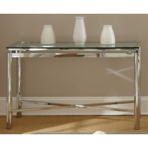 Strick & Bolton Jules Chrome And Glass Sofa Table – 48"w X Pertaining To 2017 Jule Tv Stands (View 5 of 15)