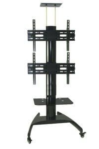 (T002C) Dual Tv Stand For Displays Up To 42" Each – Tv Regarding Well Known Tv Stands With Cable Management For Tvs Up To 55&quot; (View 12 of 15)