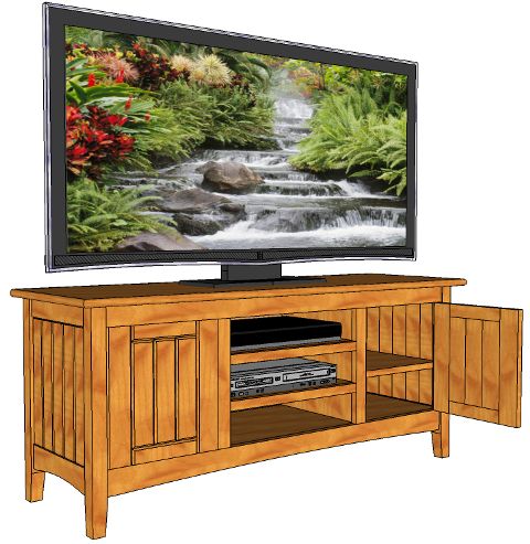 Television Wide Screen Cabinet #029 – 3d Woodworking Plans Pertaining To Favorite Tv Stands With Drawer And Cabinets (View 3 of 15)