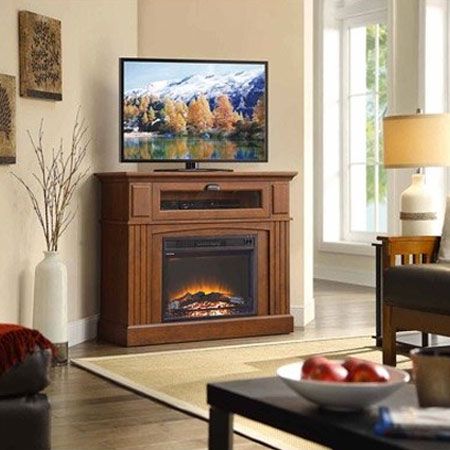 Top 5 Corner Electric Fireplace Tv Stands Under $500 Pertaining To Recent Vasari Corner Flat Panel Tv Stands For Tvs Up To 48&quot; Black (View 9 of 15)