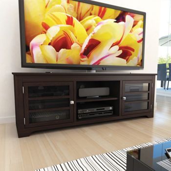 Trendy Dark Brown Tv Cabinets With 2 Sliding Doors And Drawer Pertaining To Costco: Allegro 60 In. Television Stand (Photo 9 of 15)