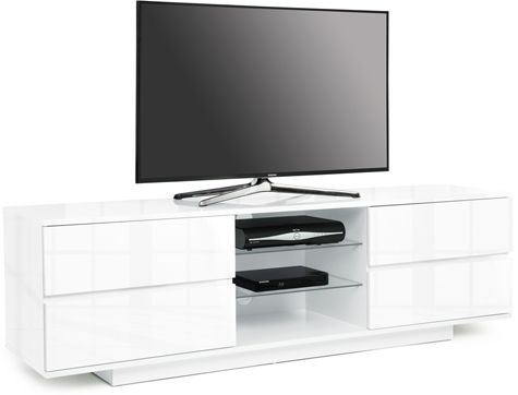 Trendy Playroom Tv Stands Within Centurion Avitus Gloss White 4 White Drawers 32 65 Tv (Photo 9 of 15)