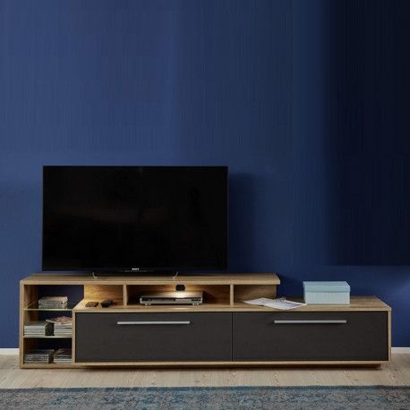 Trendy Richmond Tv Unit Stands For Cuba 212cm Tv Unit In Rustic Oak And Grey Gloss – Tv (View 6 of 15)