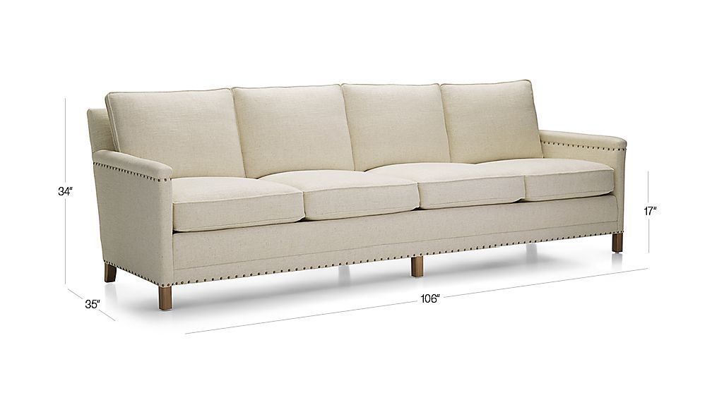 Trevor Oatmeal 4 Seater Sofa + Reviews | Crate And Barrel Intended For Trevor Sofas (View 5 of 15)