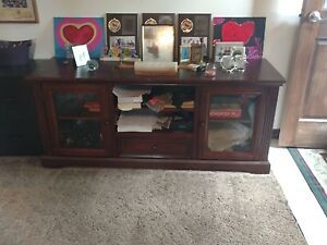 Tv Stand, Dark Wood Color, 5ft Length And It's In Throughout Well Known Dark Brown Corner Tv Stands (View 10 of 15)