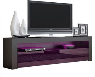Tv Stand Milano Classic Black Body Modern 65" Tv Stand Led Pertaining To Well Known Tabletop Tv Stands Base With Black Metal Tv Mount (View 2 of 15)
