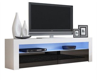 Tv Stand Milano Classic White Body Modern 65" Tv Stand Led Intended For Newest Modern Black Universal Tabletop Tv Stands (View 10 of 15)