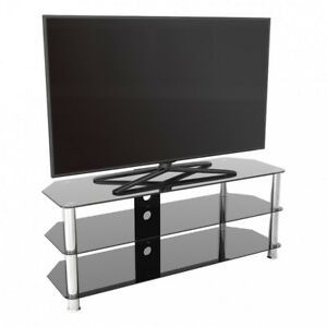Tv Stand Modern Black Glass Unit Up To 60" Inch Hd Lcd Led Within Well Liked Edgeware Black Tv Stands (Photo 8 of 15)