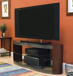 Tv Stand – Ohm 60" Tv Stand W/ Glass Shelves From Slam With Recent Glass Shelves Tv Stands For Tvs Up To 60" (View 7 of 15)