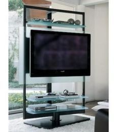 Tv Stand, Tv, Swivel Tv Stand Intended For Most Popular Rfiver Modern Black Floor Tv Stands (View 8 of 15)
