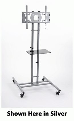 Tv Stand With Adjustable Shelf, Fits Monitors 32 To 50 With Regard To Current Rolling Tv Cart Mobile Tv Stands With Lockable Wheels (View 4 of 15)