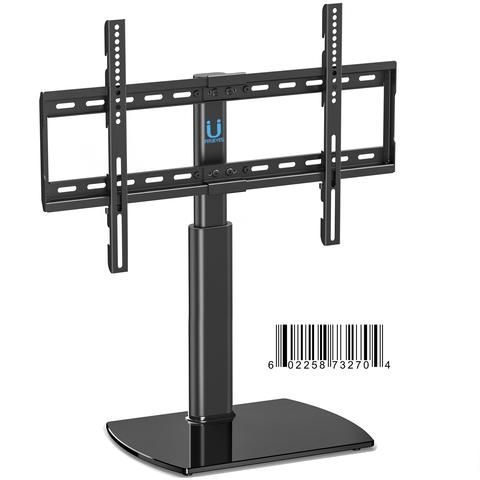 Universal Tv Stand Base Swivel Tabletop Tv Stand With Intended For Well Known Glass Shelves Tv Stands For Tvs Up To 65&quot; (View 11 of 15)