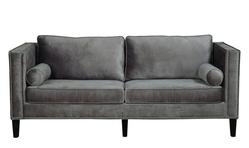 Velvet Sofas Under $1000 | Grey Velvet Sofa, Velvet Sofa Throughout 4Pc French Seamed Sectional Sofas Velvet Black (View 15 of 15)