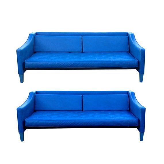 Vintage Mod Sofa Bright Blue Mid Century Modern Panton Within Dove Mid Century Sectional Sofas Dark Blue (View 10 of 15)