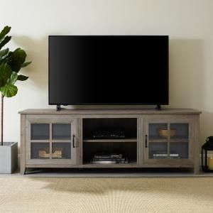 Walker Edison 70 In. Modern Farmhouse Entertainment Center Intended For Newest Walker Edison Farmhouse Tv Stands With Storage Cabinet Doors And Shelves (Photo 14 of 15)