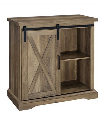 Walker Edison Rustic Farmhouse Barn Door Tv Stand Throughout Latest Tv Stands With Sliding Barn Door Console In Rustic Oak (View 13 of 15)