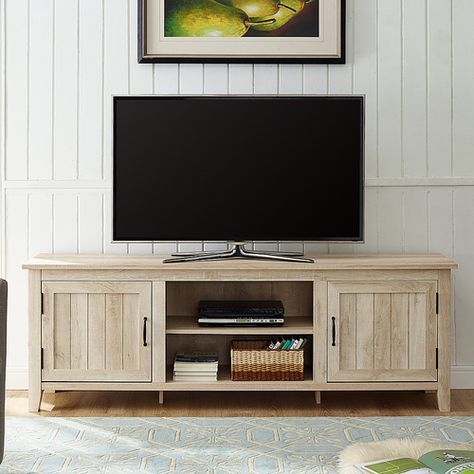 Walker Edison – Tv Cabinet For Most Tvs Up To 78"" – White Pertaining To Well Known Walker Edison Farmhouse Tv Stands With Storage Cabinet Doors And Shelves (View 13 of 15)
