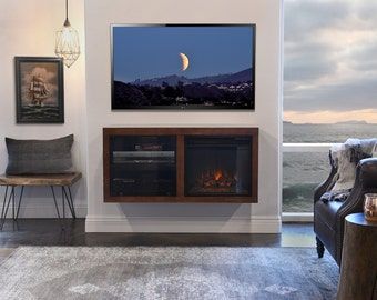 Wall Mounted Tv Stand Entertainment Console Mayan Espresso In Recent Modern Farmhouse Fireplace Credenza Tv Stands Rustic Gray Finish (View 10 of 15)